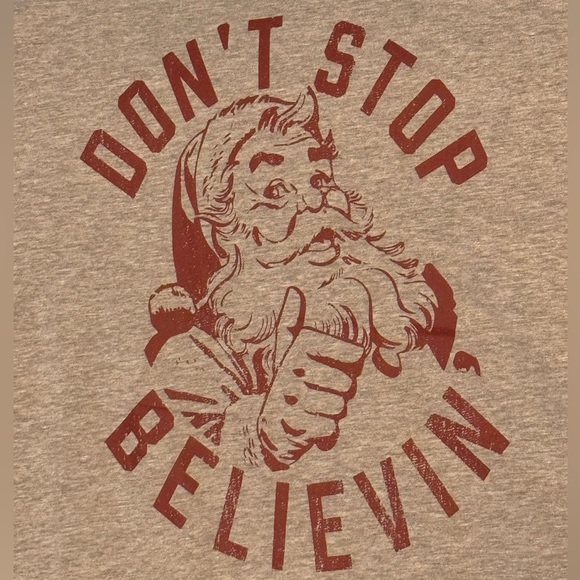 DON’T STOP BELIEVIN’ * Warm Weather CHRISTMAS TEE * Short Sleeves * Unisex Large - Picture 2 of 7